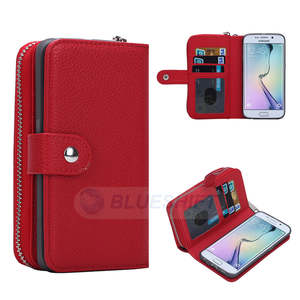 Samsung S6 Edge Plus Case Zipper Wallet (Red)