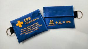 CPR Shield & Gloves in a Key Pouch - A1 First Aid