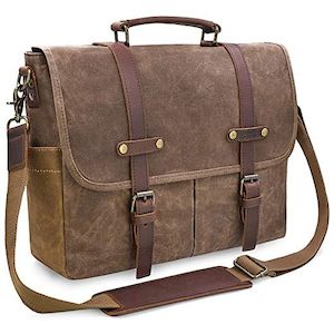 Products: Messenger Bag Mens Canvas Leather 15.6 Inch Laptop Briefcase Crossbody Shoulder