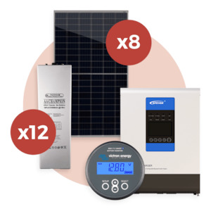 Homes: 2V Gel 24V 1000Ah Two Bedroom Off-Grid Solar Kit set