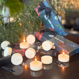 Gift: Pure Soy Unscented Tea light Candles - 10pc