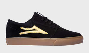Mens Shoes: GRIFFIN BLACK/GOLD SUEDE