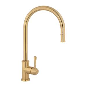Kingsley Commercial Pull-Out Kitchen Mixer - Brushed Brass (NZ) ABI Bathrooms &a&hellip;