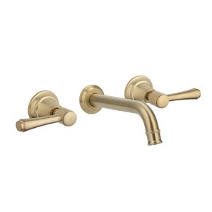 Kingsley Assembly Taps & Spout Set - Brushed Brass (NZ) ABI Bathrooms & Interiors