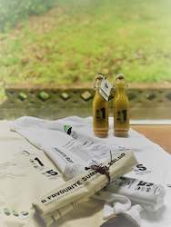 TEA TOWEL -FAV SUMMER SALAD RECIPE - INDIAN COTTON - NATURAL -520mm x740 mm