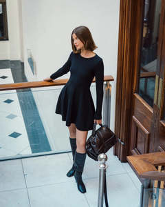 THE PERFECT LBD – Knit Mini Dress with Circle Skirt