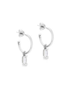 Marbella Charm Hoops Silver