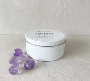 Homewares: AMETHYST CRYSTAL MEDIUM CANDLE