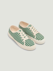 Shoes: Gingham Printed Sneaker