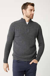 Oberon Zip Jumper in Zinc