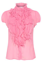 Women: Lilja Crinkle Shirt in Pink Cosmos