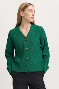 Diamond Cable Cardigan in Lush Green