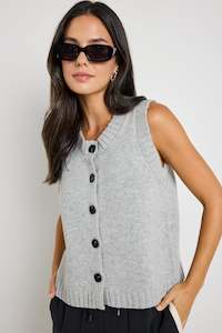 Stamp Grey Marle crewneck vest top
