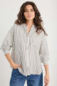 Products: Ealted Green Stripe Oversize Shirt.  Re:union