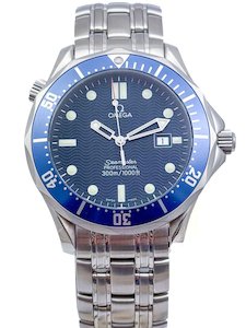 Products: Omega BLUE WAVE Seamaster Professional 300 Stainless Steel Quartz 41.5mm James Bond Mens Wristwatch Ref 2541.80.00
