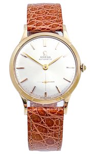 RARE Omega Vintage 1944 First Generation BUMP AUTO 9ct Gold Mens Wristwatch Refe&hellip;
