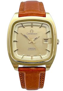 Omega Constellation 1970s Automatic 14ct Gold Capped Mens Wristwatch Ref 166.024&hellip;
