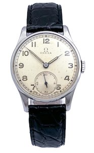 Omega 1943 Vintage Manual Stainless Steel Mens Wristwatch Ref 2224 Cal 26.5.T3