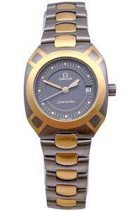 Products: Omega Seamaster TITANE 120m Titanium & 18ct Yellow Gold Ladies Wristwatch Ref 596.0053 Serviced