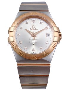 Products: Omega Constellation Double Eagle Mens 18ct Rose Gold & Steel Wristwatch with Diamond dial