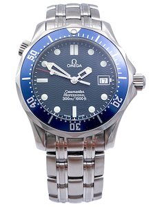 Omega Seamaster Professional 300 BLUE WAVE Steel Midsize Mens Watch Ref 2561.80