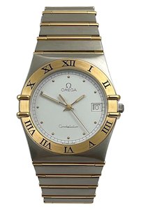 Omega Constellation 18ct Gold and Stainless Steel Quartz Mens Wristwatch Ref 121&hellip;