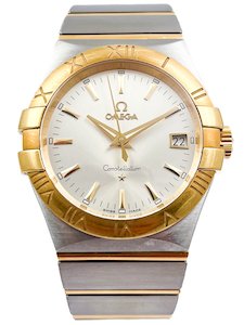 Omega Constellation 18ct Gold and Stainless Steel Quartz 35mm Mens Wristwatch Re&hellip;