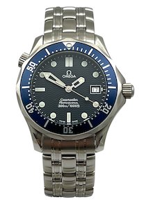 Omega Seamaster Professional 300 BLUE WAVE Stainless Steel Midsize Mens Wristwat&hellip;