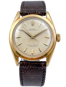 Rolex Oyster Perpetual Semi BUBBLEBACK 18ct Yellow Gold Mens Wristwatch Ref 6084&hellip;