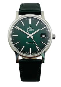 RARE Omega 1973 Geneve GREEN DEGRADE Automatic Stainless Steel Mens Wristwatch R&hellip;