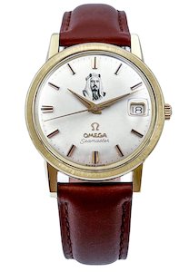 Products: Rare Omega Seamaster Sheikh Isa Bin Salman Al Khalifa Automatic Gold Capped Mens Wristwatch Ref 166.003 from 1964