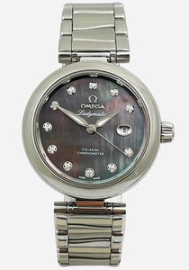 Products: Comming Soon Omega LADYMATIC Co-Axial Chronometer Automatic Stainless Steel Ladies Wristwatch with STUNNING Black Mother of Pearl Diamond Dial with Box and Papers from 2019