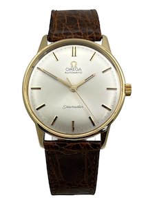 Omega Seamaster 1964 Automatic 14ct Solid Gold Mens Wristwatch Ref 166.001 Fully Serviced