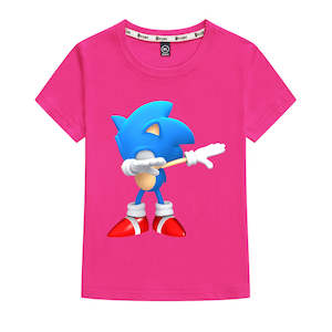 Kids Heavy Cotton T-shirts Cartoon Sonic The Hedgehog Print Short Sleeve Casual &hellip;