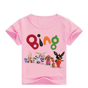 T Shirt: Summer Cotton Kids T-shirts Game Bing Short Sleeve Casual Plain Color Tees