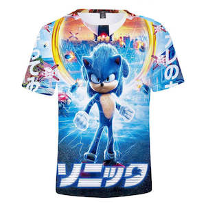 Sonic The Hedgehog Hoodies T Shirts: Hot Game Cartoon Sonic The Hedgehog 3D Printed Casual Sports T-Shirts Summer Top for Adult Kids