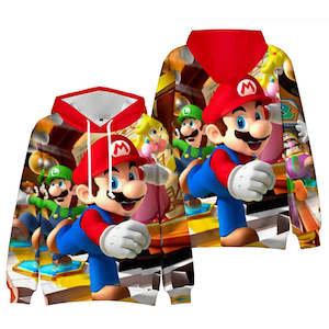 Super Mario Bros 3D Graphic Print Casual Hoodie Jumper - Unisex for Kids and Adults