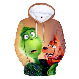 Christmas Cartoon The Grinch Cosplay Hoodie Sweatshirts Tracksuit Jumper Kids Adult