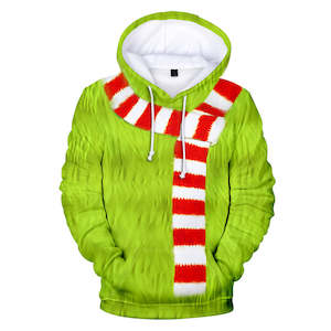 Christmas Cartoon The Grinch Cosplay Hoodie Sweatshirts Tracksuit Jumper Kids Adult