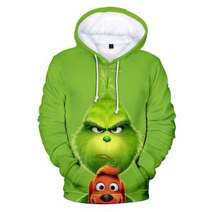 Christmas Cartoon The Grinch Cosplay Hoodie Sweatshirts Tracksuit Jumper Kids Adult