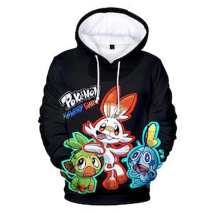 Pokemon Hoodie: Hot Cartoon Pokemon Go Sword Shield Jumper Casual Sports Hoodies for Kids Youth Adult