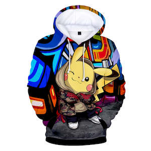 Pokemon Hoodie: Hot Cartoon Pokemon Detective Pikachu Jumper Casual Sports Hoodies for Kids Youth Adult
