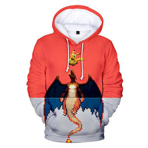 Hot Cartoon Pokemon Detective Dragon Orange Jumper Casual Sports Hoodies for Kid&hellip;
