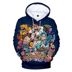 Hot Cartoon Rick and Morty 3D Print Cosplay Hoodie Pullover Sweatshirts Unisex T&hellip;