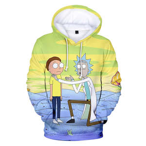 Hot Cartoon Rick and Morty 3D Print Cosplay Hoodie Pullover Sweatshirts Unisex T&hellip;
