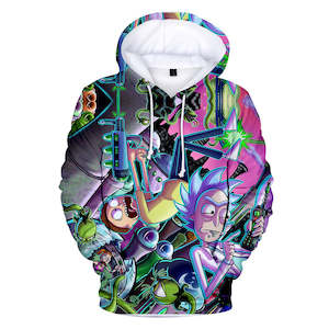 Hot Cartoon Rick and Morty 3D Print Cosplay Hoodie Pullover Sweatshirts Unisex T&hellip;