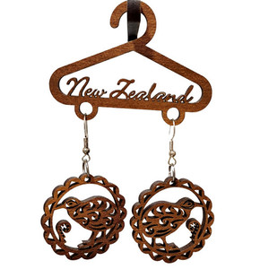 Kiwi Earrings Abstract Design