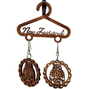 Products: Owl Earrings Abstract Design