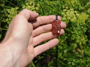 Products: Carnelian Ruru / Morepork — A Carved Piece