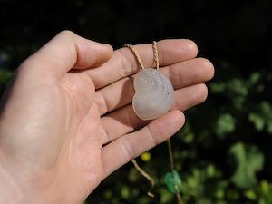 Chalcedony Kauri Snail Shell — A Carved Piece
